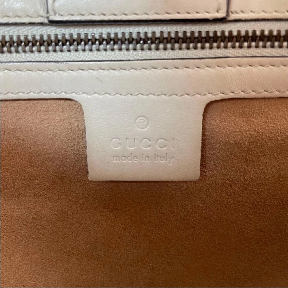 Gucci Cream Satchel with Gold Accents - Picture 13 of 16